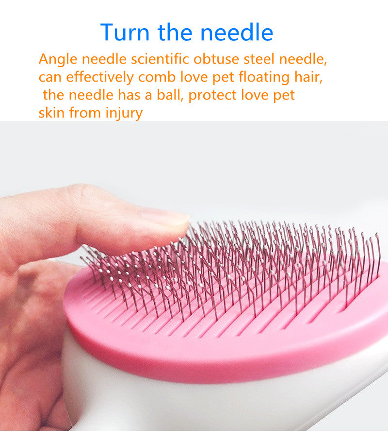 Self Cleaning Slicker Brush- for Dogs, Cats & Pets-One Click Cleaning Function-Gentle & Effective Cat, Pet & Dog Hair Remover-Dog Grooming Accessories for Small, Medium & Large Dogs