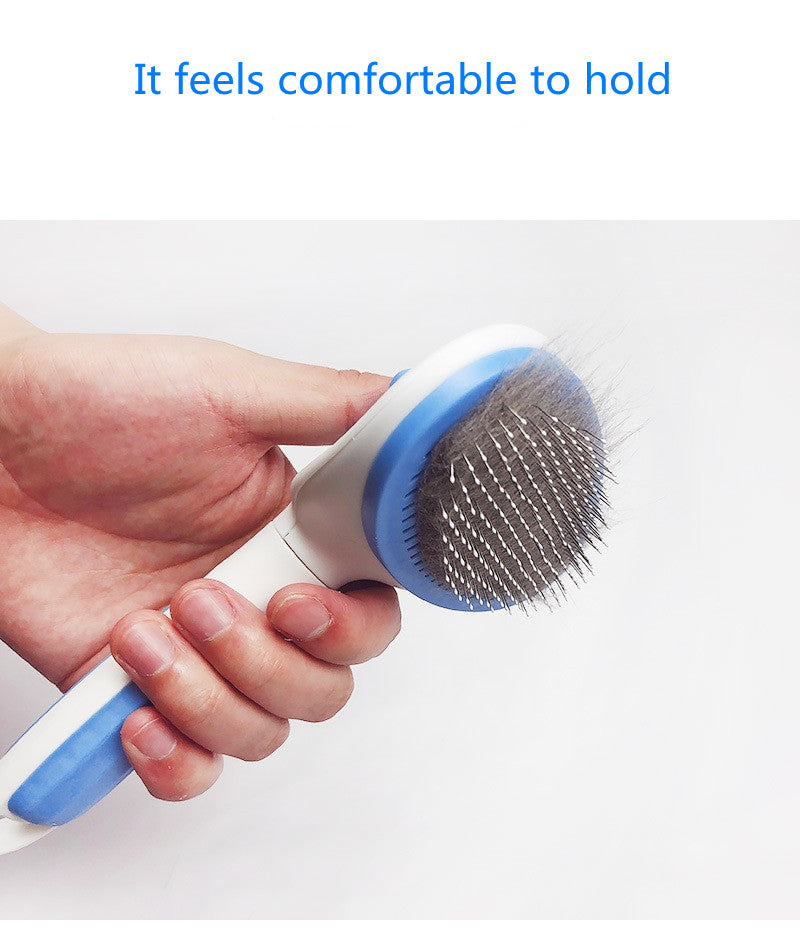 Self Cleaning Slicker Brush- for Dogs, Cats & Pets-One Click Cleaning Function-Gentle & Effective Cat, Pet & Dog Hair Remover-Dog Grooming Accessories for Small, Medium & Large Dogs